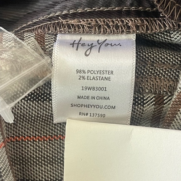 Hey You Plaid Kimmit Trousers with Black Slit Elastic Cuffs – Size 2 - Picture 12 of 13